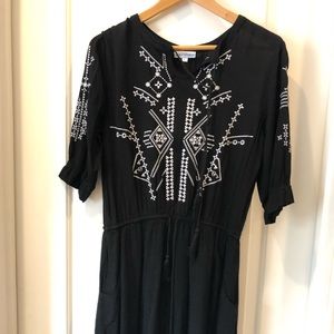Black embroidered dress